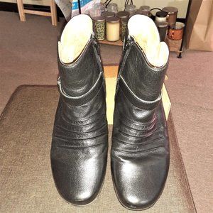 Naturalizer CASSINI Black Leather MOTO Boots 11 W